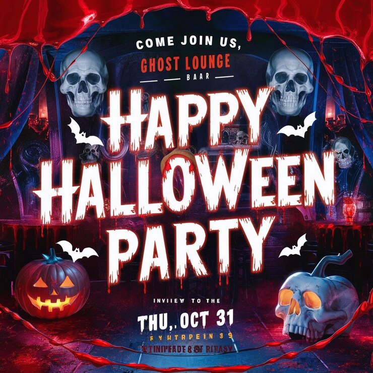 Zdjęcie szczęśliwy plakat halloween na zaproszenie