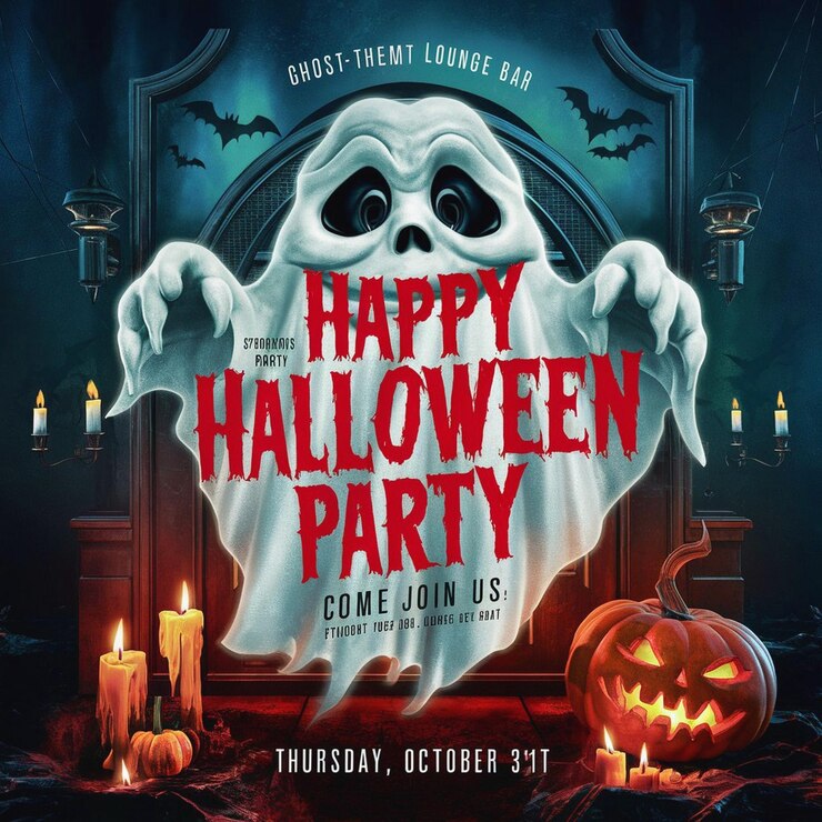 Zdjęcie szczęśliwy plakat halloween na zaproszenie