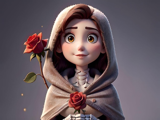 Szczęśliwy portret dziewczyny z różami patrzącej na uśmiechniętą kamerę Ilustracja