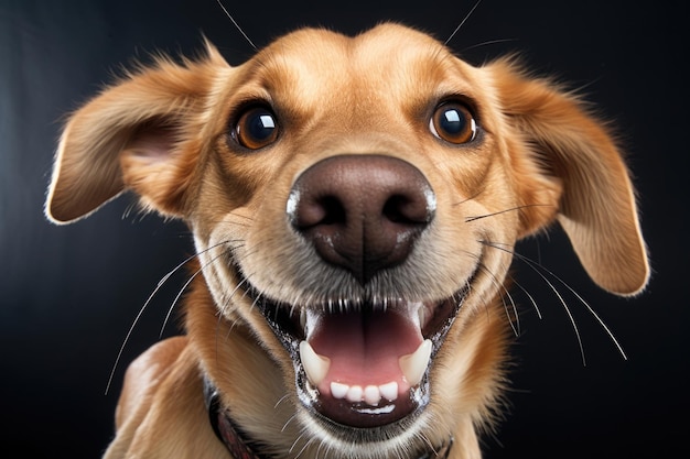 szczęśliwy portret psa patrząc z przodu