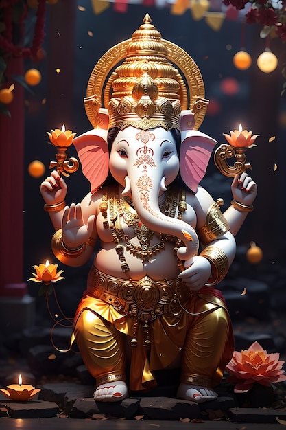 Szczęśliwy projekt Ganesh Chaturthi z panem Ganesha