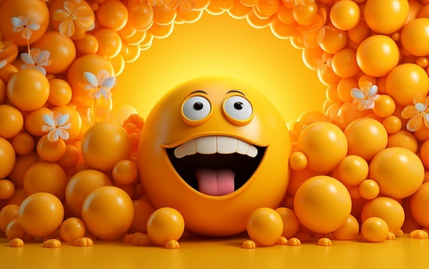 Szczęśliwy śmiech światowy dzień emoji 3d transparent tło Generative Ai