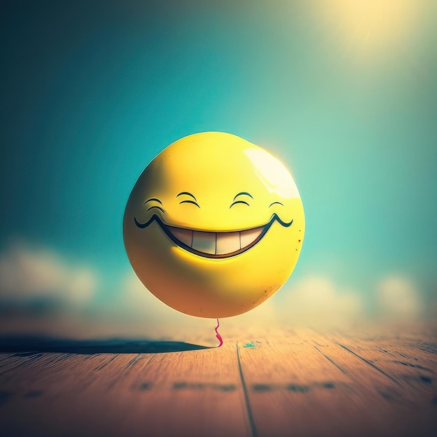 Szczęśliwy uśmiech emoji żółty Generatywna sztuczna inteligencja