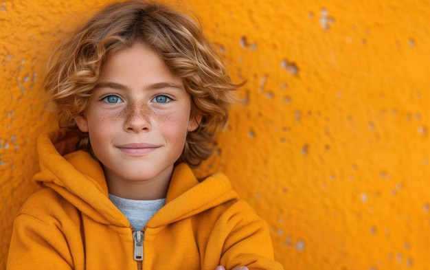 szczęśliwy uśmiechnięty kaukazyjski portret dziecka profesjonalne tło studia