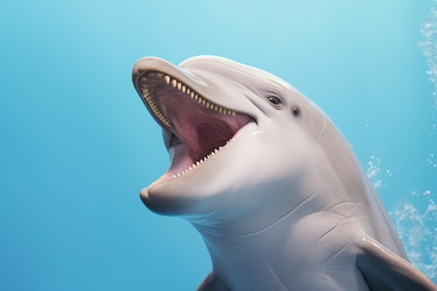 Szczęśliwy, zabawny portret delfina