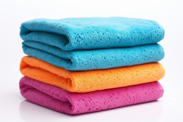Szczęśliwy zestaw ręczników wyizolowany na przezroczystym tle