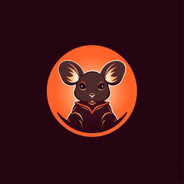 szczur logo płaski kolor wektor
