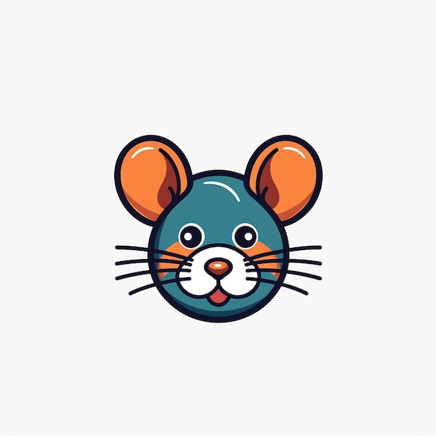 szczur logo płaski kolor wektor