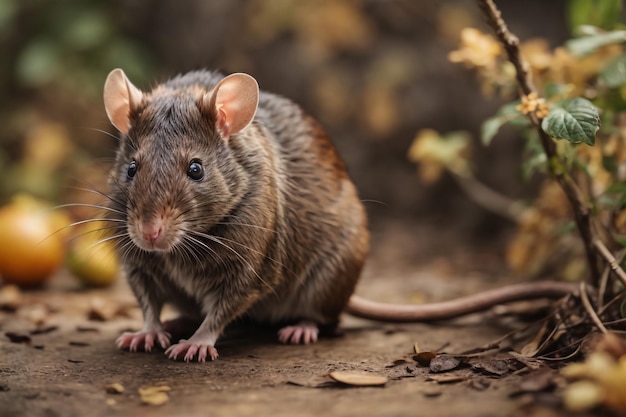 Szczur zwykły w parku obok kanału w Maastricht