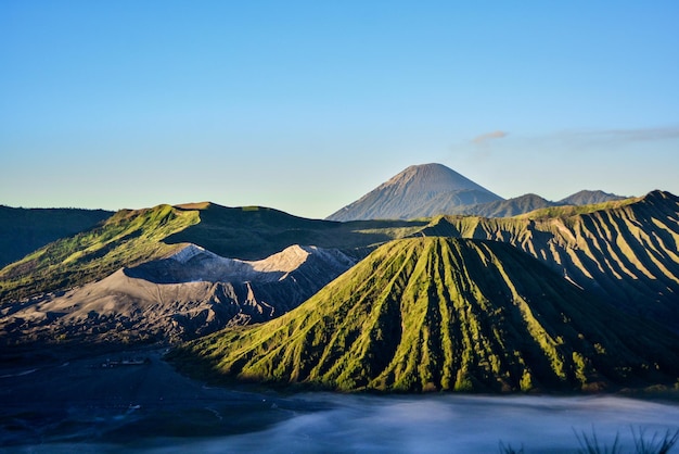 Szczyt Górski Zielony Przyroda Sceneria Bromo Indonezja