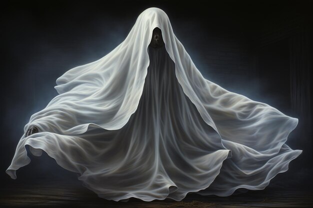 Szepty niewidzialnego Duch Halloween stworzony przy użyciu generatywnej sztucznej inteligencji