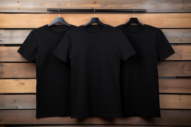 Zdjęcie szereg czarnych koszulek ze słowem 