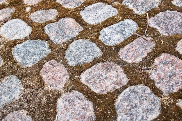 Zdjęcie szeroka nawierzchnia wykonana z kamiennego tła lub tekstury