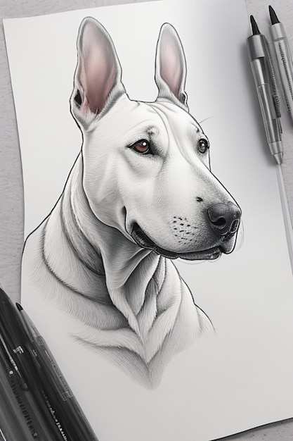 Szkic psa bull terrier