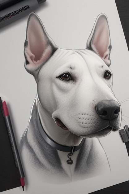 Szkic psa bull terrier