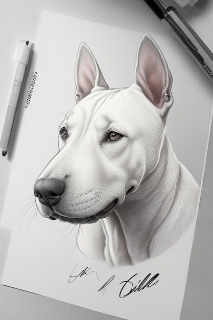 Szkic psa bull terrier