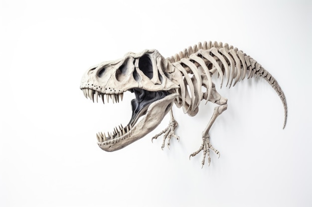 Szkielet dinozaura na białym tle