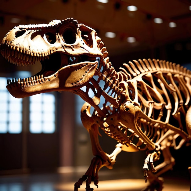 Zdjęcie szkielet dinozaura t-rex w muzeum