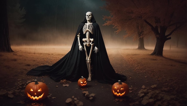 Szkielet halloween tapety tło