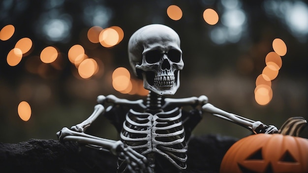 Szkielet Halloween wygenerowany przez sztuczną inteligencję