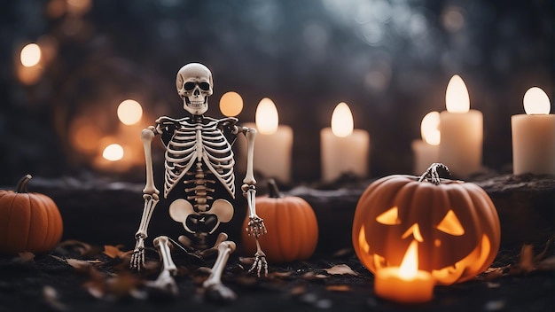 Szkielet Halloween wygenerowany przez sztuczną inteligencję