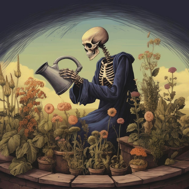 Zdjęcie szkielet nawadnia rośliny