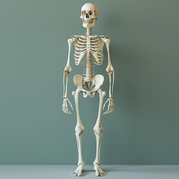 Zdjęcie szkielet z szkieletem, na którym jest napis 