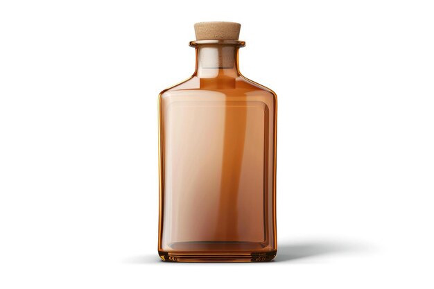 Zdjęcie szklana butelka izolowana na białym tle