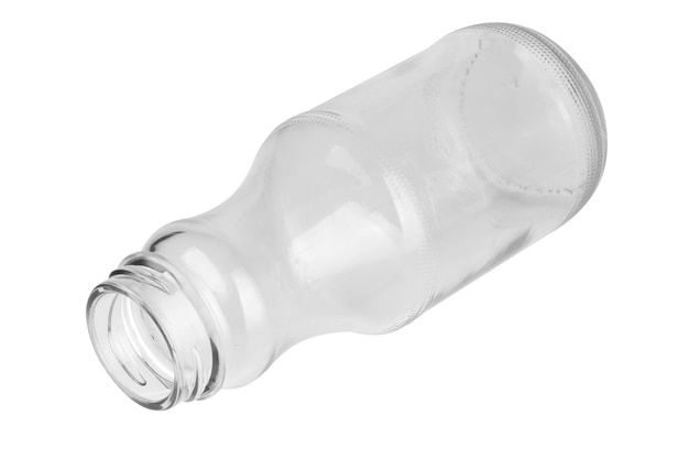 Zdjęcie szklana butelka na białym tle