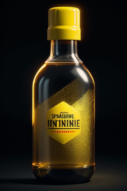 Szklana butelka napoju wysokiej jakości fotografia tła plakat promocyjny produktu