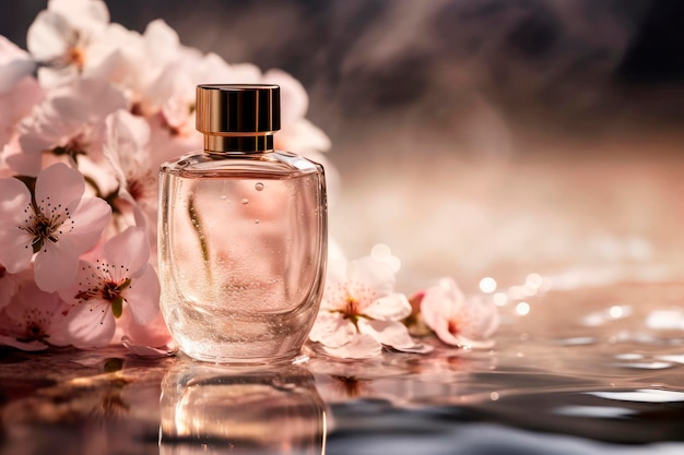 Szklana butelka perfum dla kobiet Makieta reklamowa