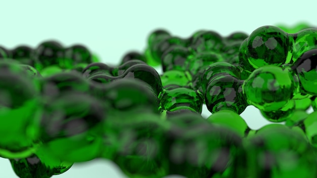 Szklane metamorfozy wolumetryczne koloru zielonego