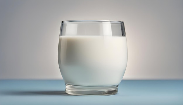 Szklanka białego mleka wyizolowana na niebieskim tle z bliska