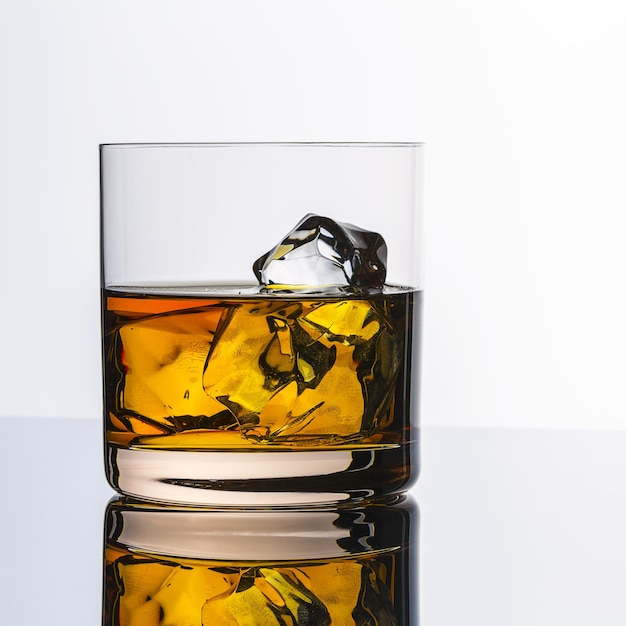 Szklanka do whisky z kawałkami lodu