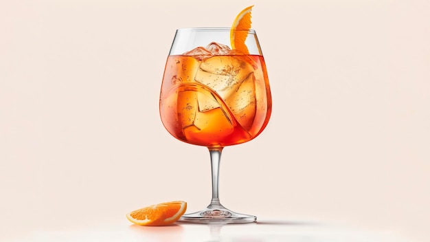 Zdjęcie szklanka koktajlu aperol spritz na białym tle