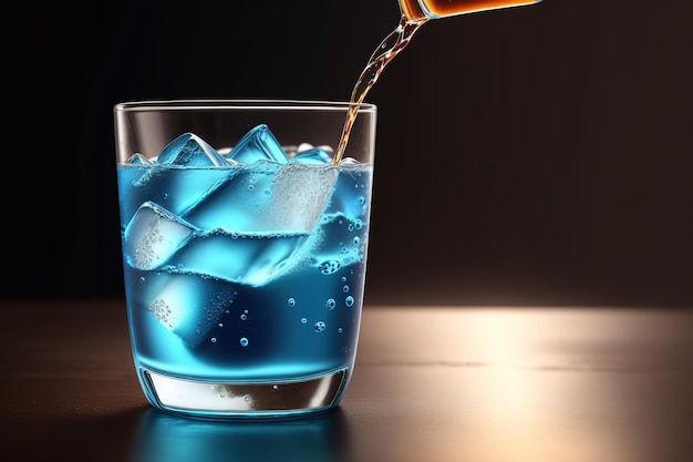 Szklanka lodu i napój ze słowem lód