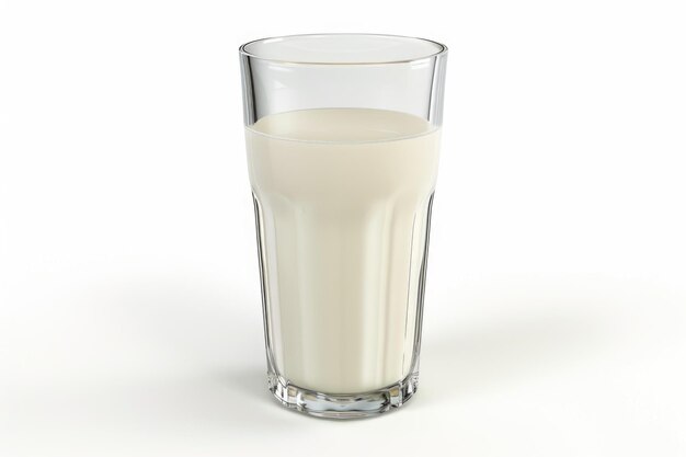Zdjęcie szklanka mleka izolowana na białym tle z góry