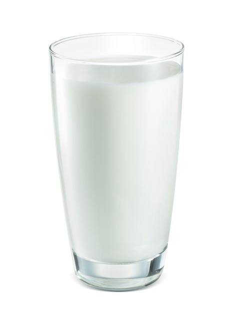 Zdjęcie szklanka mleka izolowana na białym tle