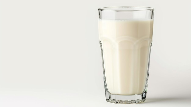 Zdjęcie szklanka mleka wyizolowana na białym pustym tle