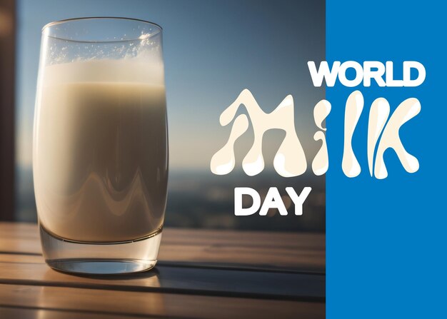 Szklanka mleka z napisem największy na świecie młyn.
