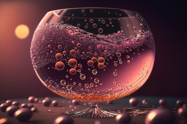 Zdjęcie szklanka płynu z bąbelkami