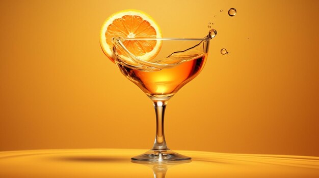 Szklanka płynu z pomarańczowym płynem
