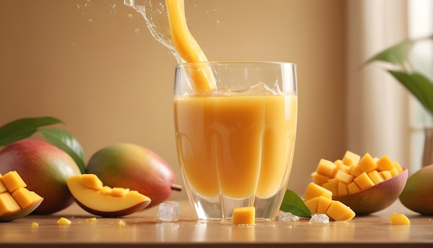 Szklanka pysznego soku z mango