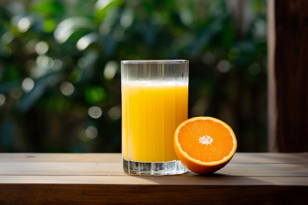 Szklanka soku pomarańczowego.