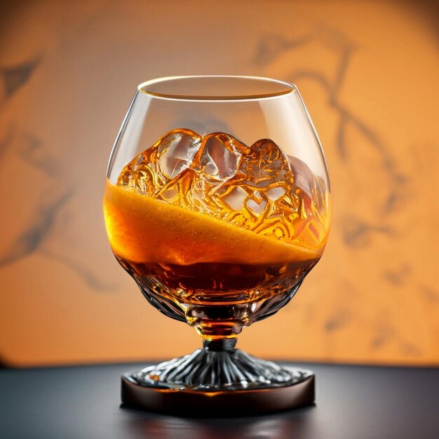 Zdjęcie szklanka szkockiej whisky na skałach