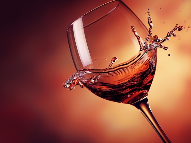 Zdjęcie szklanka wina rozpryskująca