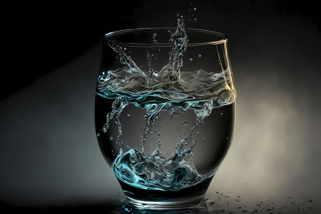 Szklanka wody jest wypełniona wodą