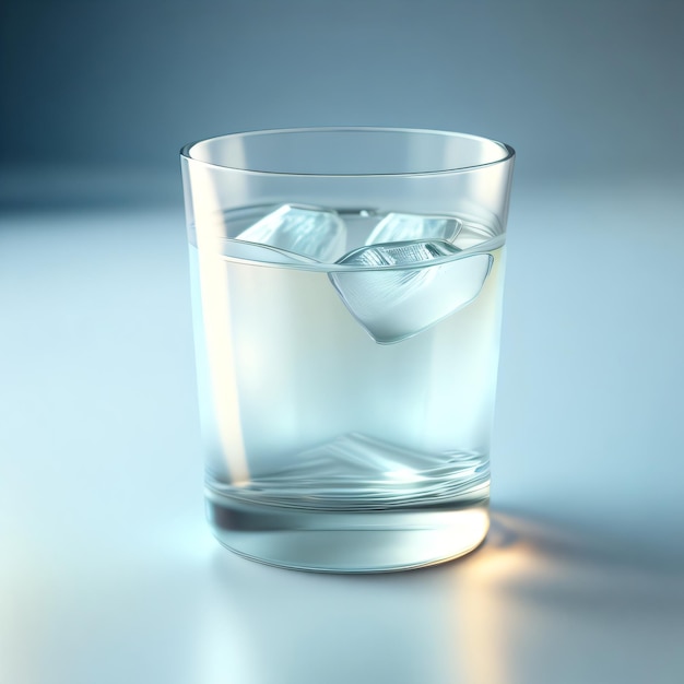 Szklanka wody z kostkami lodu.