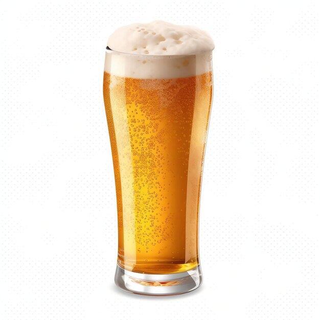 Szklanka zimnego świeżego piwa z czapką z pianki Plusk piany ze smacznym amerykańskim piwem Dzień piwa