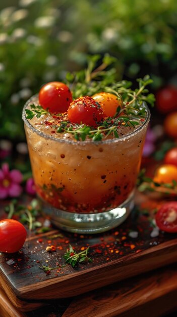 szklankę wypełnioną różnorodnymi warzywami i pomidorem wiśniowym